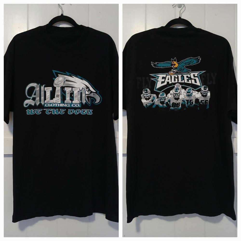 Philadelphia Eagles Super Bowl 52 Shirt Men's XL Black Cotton ALL IN Clothing